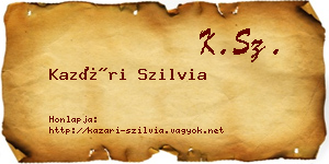 Kazári Szilvia névjegykártya