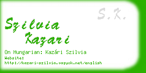 szilvia kazari business card